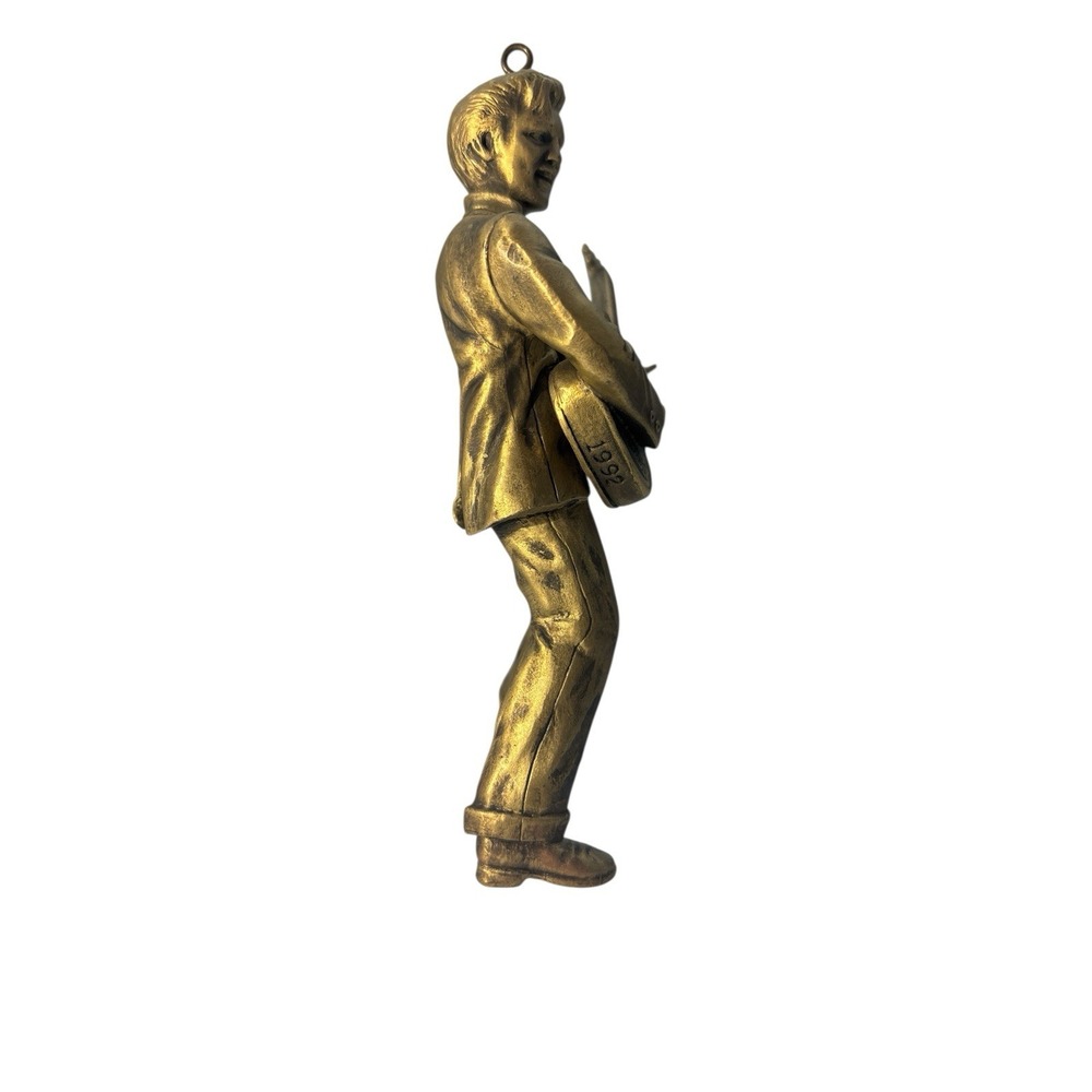 Vintage Hallmark Keepsake Ornament 1992 Gold‎ Crown Exclusive Brass Plated ELVIS - Picture 5 of 11